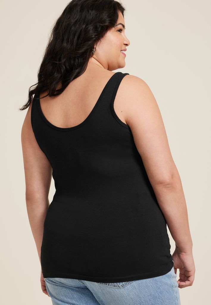 Plus Size Scoop Neck Tunic Tank Top - Image 2