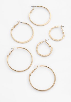 3 Pack Hoop Earring Set