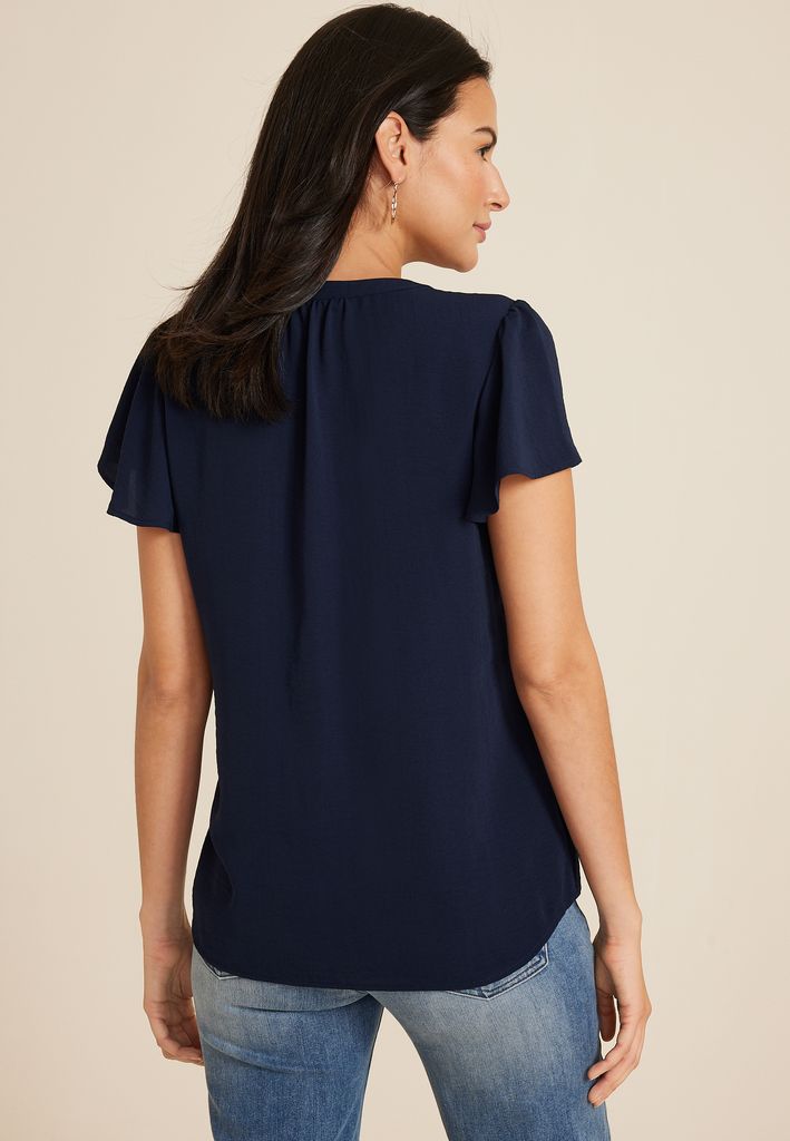 Atwood Flutter Sleeve Blouse - Image 2