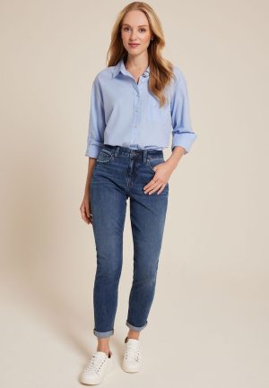 m jeans by maurices&trade; Classic High Rise Dark Taper Jean