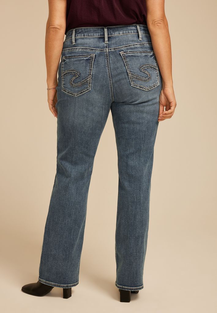 Plus Size Silver Jeans Co.® Suki Curvy Mid Rise Thick Stitch Slim Boot Jean - Image 2