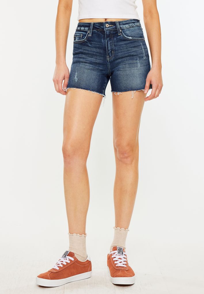 KanCan™ Dark High Rise Frayed Hem 4in Short