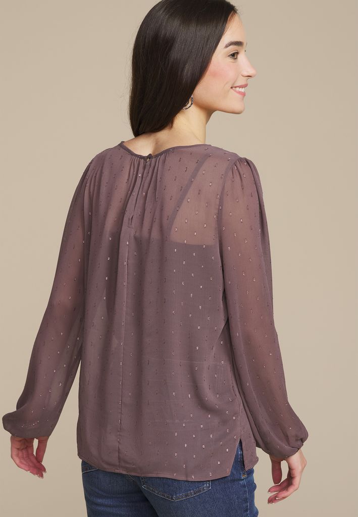 Leighton Gold Clip Dot Blouse - Image 2