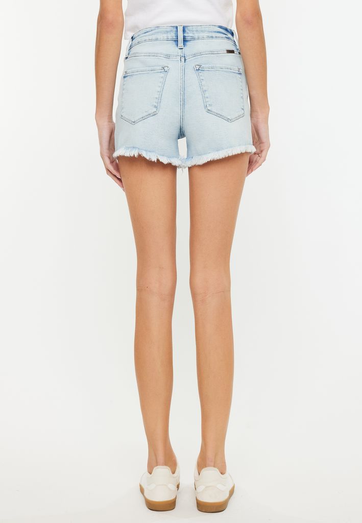 KanCan™ Curvy High Rise Acid Frayed 3.5in Mom Short - Image 2