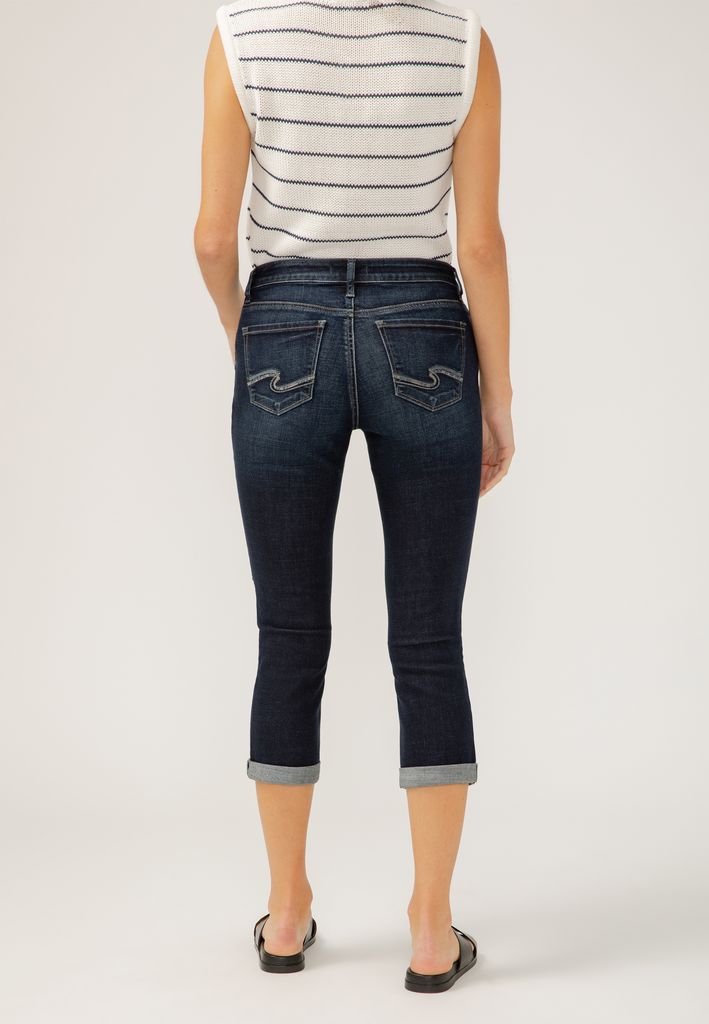 Silver Jeans Co.® Elyse Mid Rise Luxe Stretch Rolled Hem Capri - Image 2