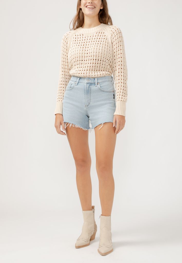 Silver Jeans Co.® Sure Thing High Rise Frayed Hem 4.5in Short