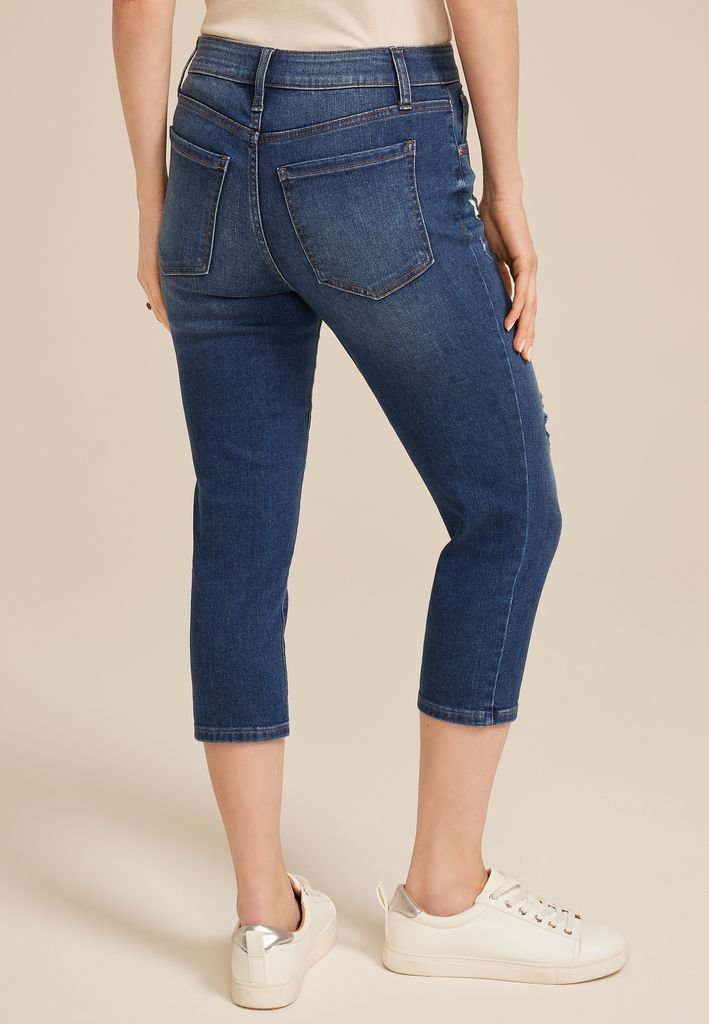 m jeans by maurices™ Dark High Rise Button Fly Capri - Image 2