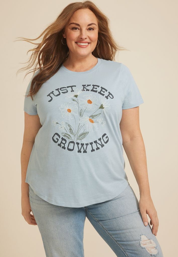 Plus Size Just Keep Growing Classic Fit Graphic Tee