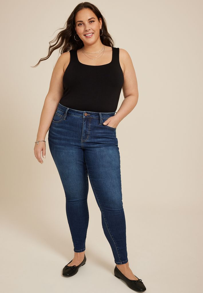 Plus Size Everflex™ Dark High Rise Super Skinny Jean