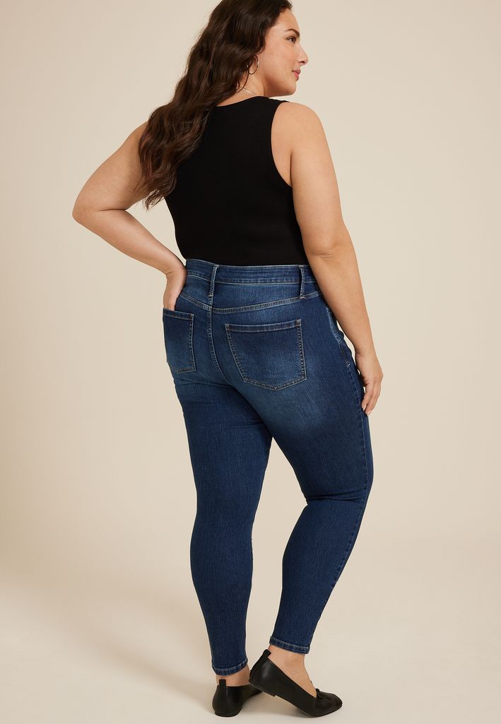 Plus Size Everflex™ Dark High Rise Super Skinny Jean - Image 2