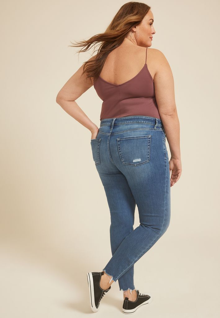 Plus Size m jeans by maurices™ High Rise Button Fly Ankle Jegging - Image 2