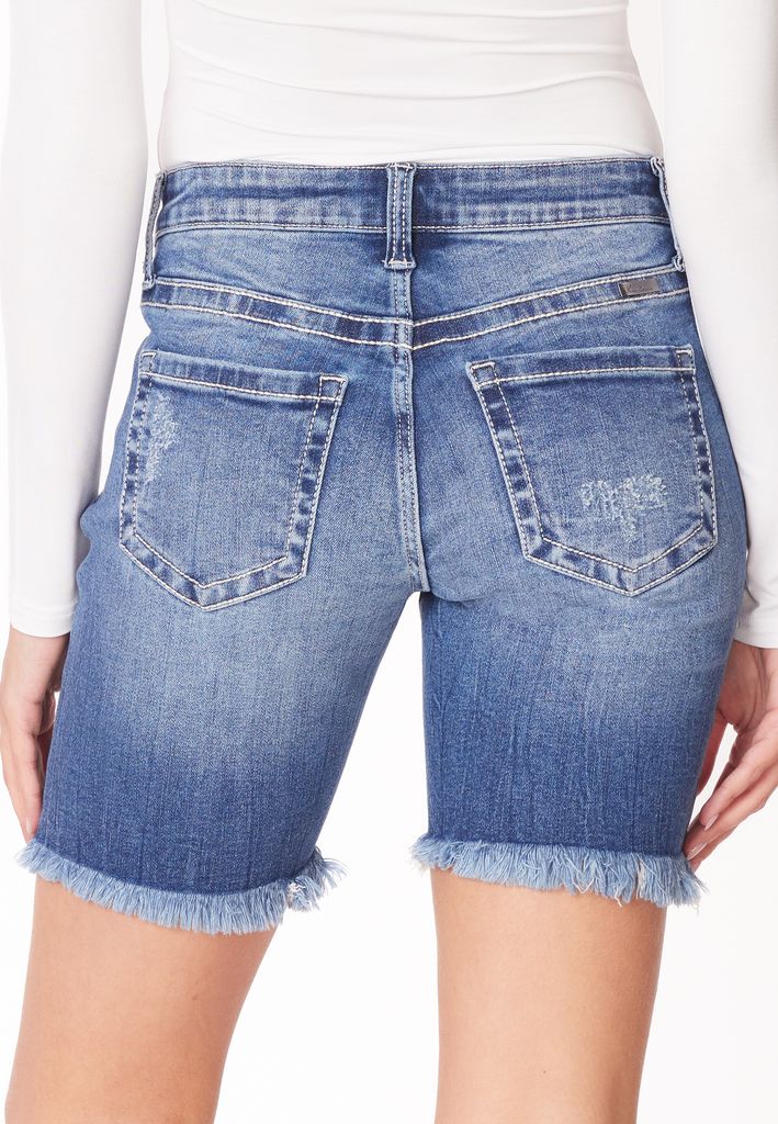 KanCan™ Mid Rise Fray Hem 8in Bermuda Short - Image 2