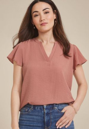 Atwood Flutter Sleeve Blouse