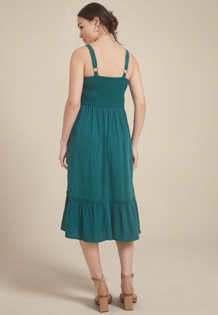 Bare Front Knot V Neck Midi Dress - Image 2