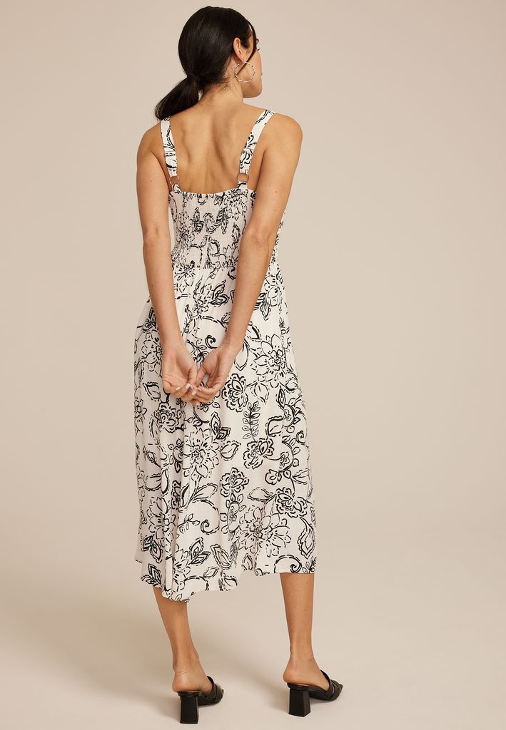 Bare Ruched Square Neck Midi Dress - Image 2