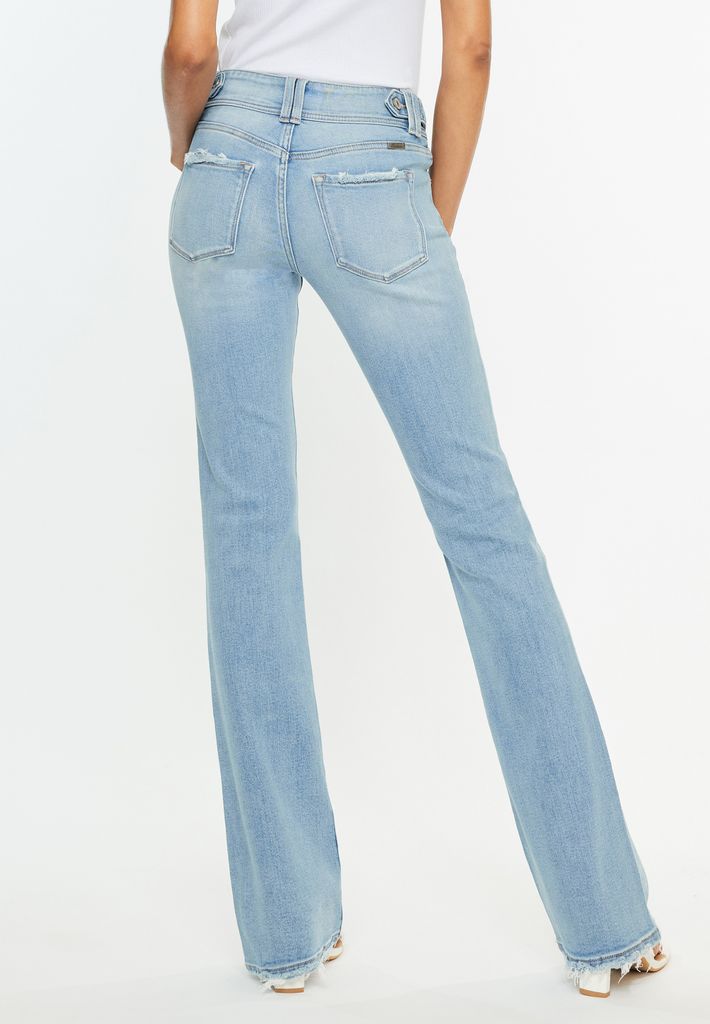 KanCan™ Mid Rise Double Button Frayed Hem Bootcut Jean - Image 2