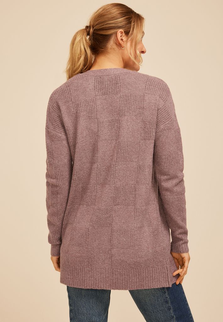 90s Checkered Open Front Cardigan - Image 2