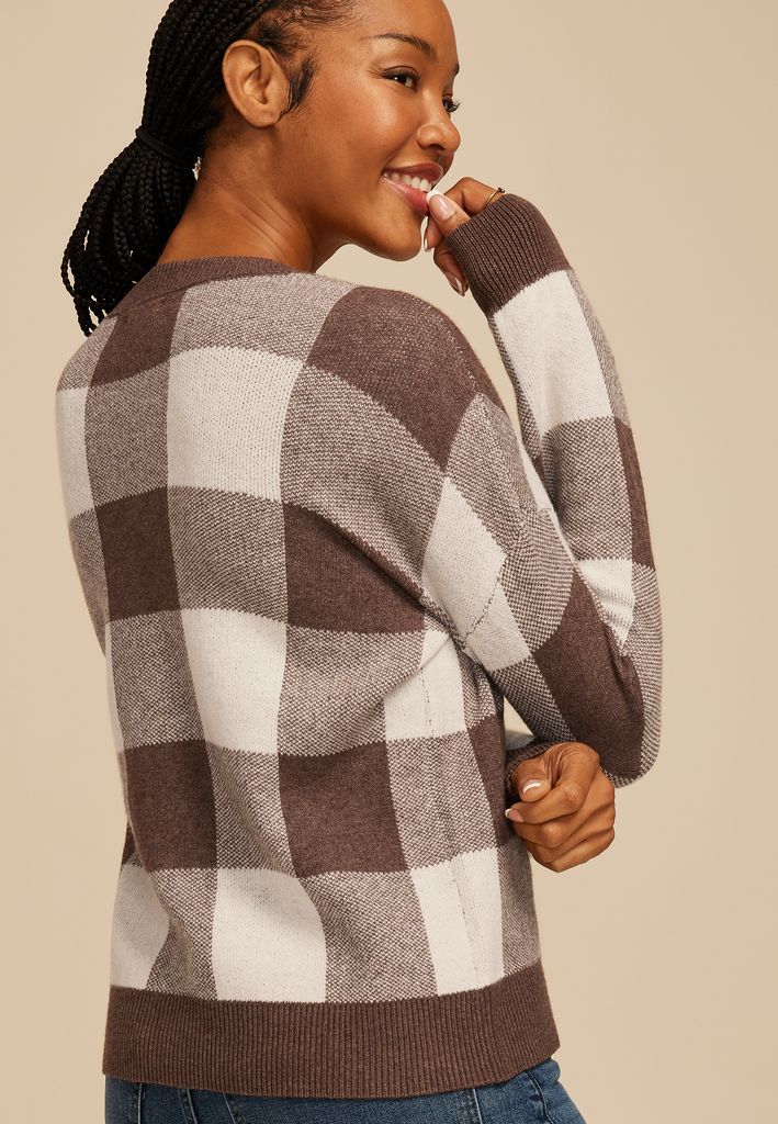 Checkered Knit Sweater - Image 2