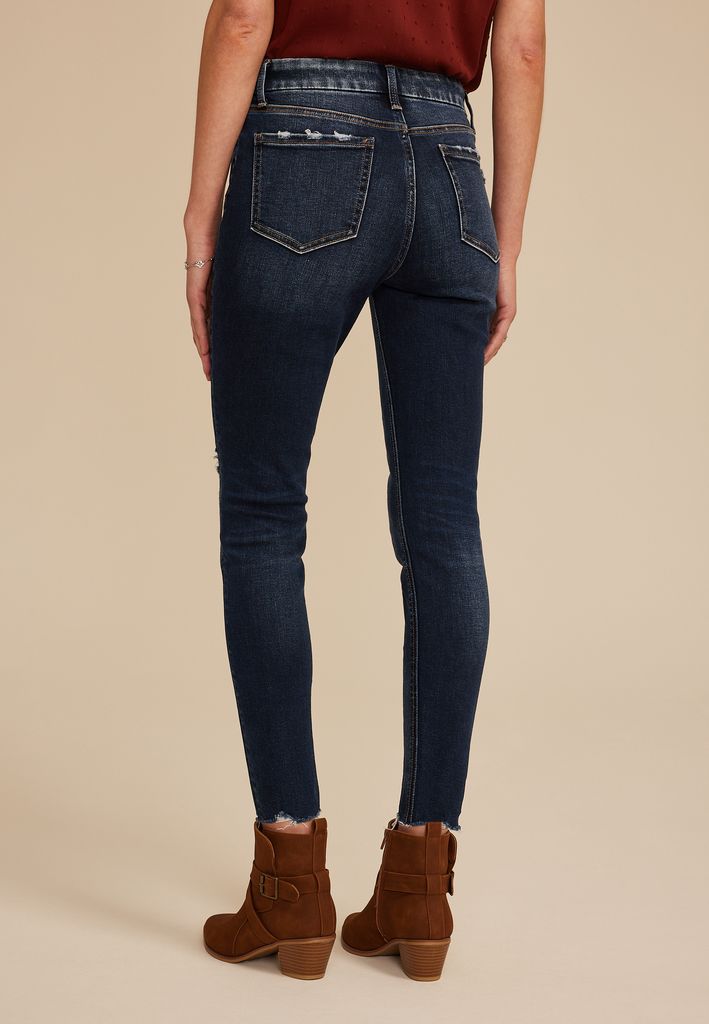 Flying Monkey™ Mid Rise Ripped Hem Skinny Jean - Image 2