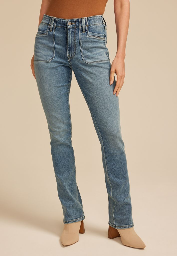 m jeans by maurices™ High Rise Patch Pocket Slim Boot Jean