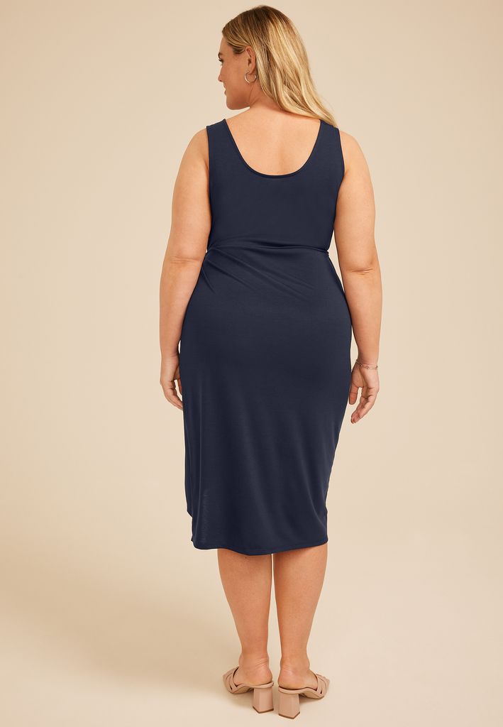 Plus Size 24/7 Bare Wrap Waist Midi Dress - Image 2