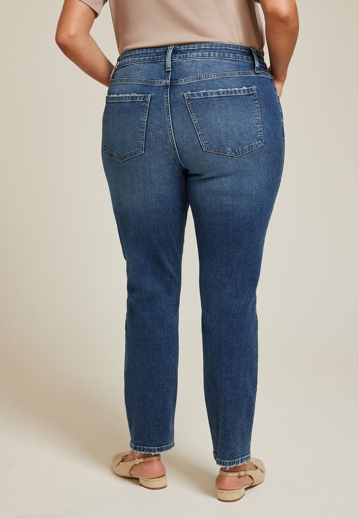 Plus Size m jeans by maurices™ Dark Mid Rise Slim Straight Jean - Image 2