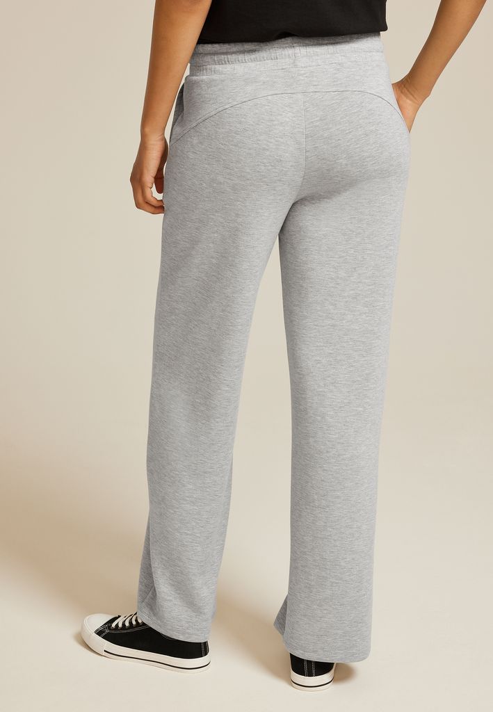 Heathered Scuba Knit Wide Leg Sweatpants - Image 2