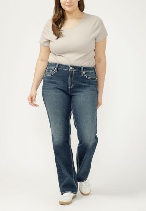 Plus Size Silver Jeans Co.&reg; Suki Curvy Mid Rise Vintage Thick Stitch Slim Boot