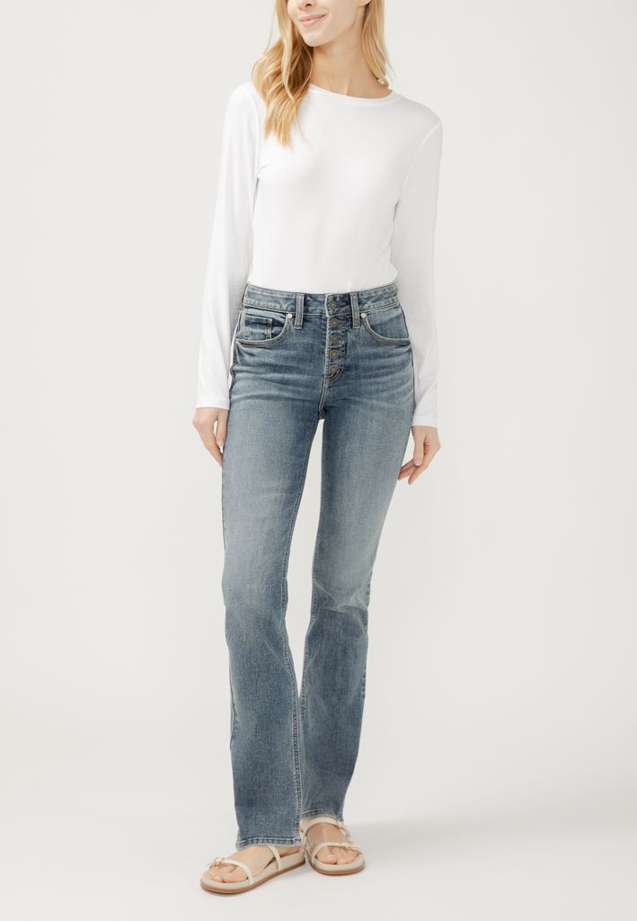 Silver Jeans Co.® Avery Curvy High Rise Button Fly Slim Boot Jean