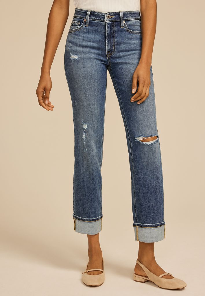edgely™ High Rise Cuffed Hem Relaxed Straight Jean