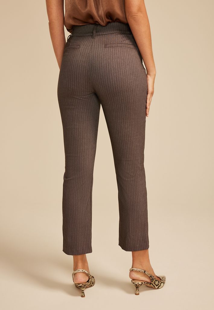 Bengaline Striped Mid Rise Slim Straight Pant - Image 2