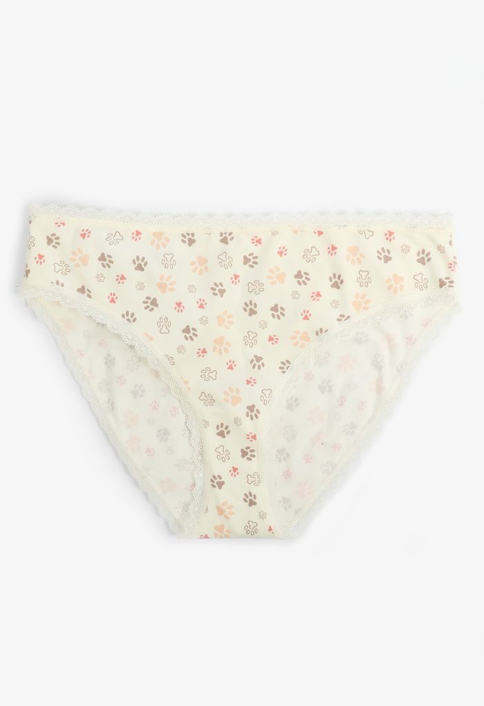 Simply Comfy Cotton Paw Print Bikini Panty