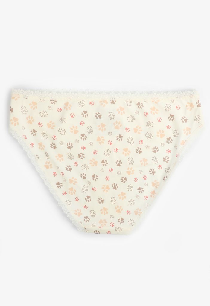 Simply Comfy Cotton Paw Print Bikini Panty - Image 2