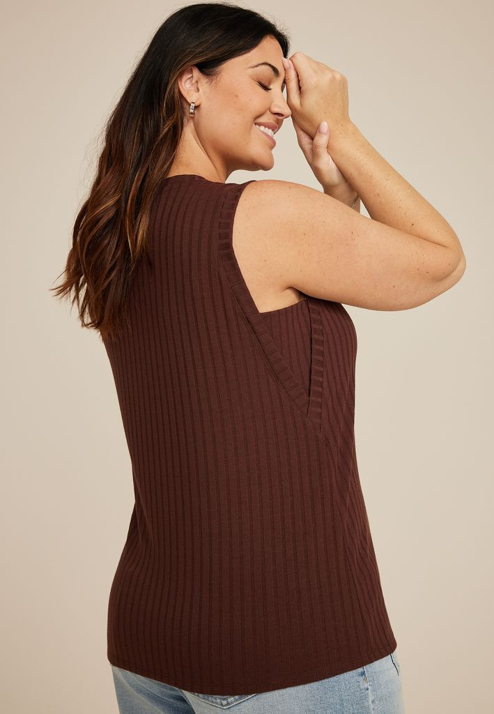 Plus Size Ribbed Side Gusset Tank Top - Image 2