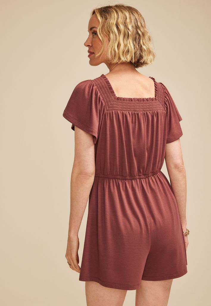 Bare Smocked Square Neck Romper - Image 2