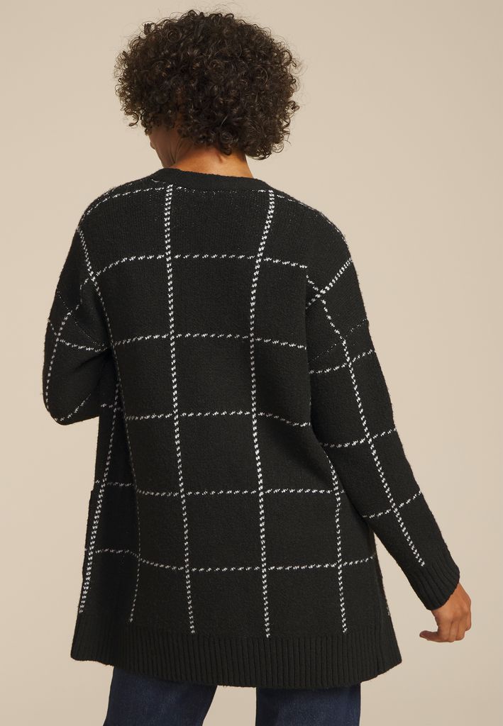 Windowpane Open Front Cardigan - Image 2