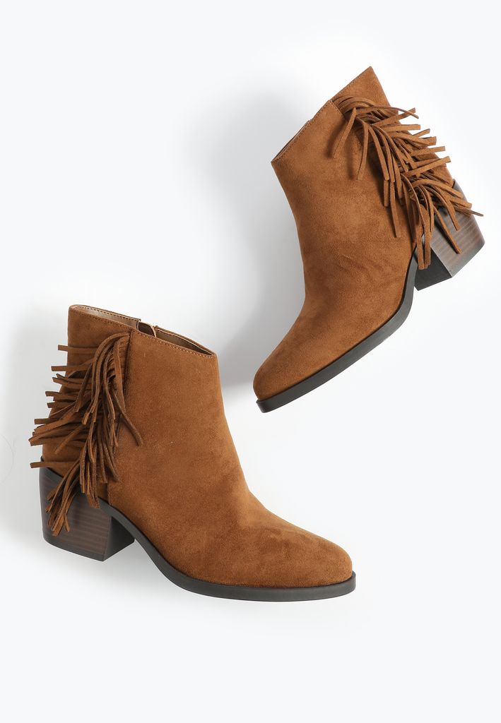 SuperCush Riley Fringe Block Heel Boot - Image 2