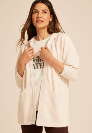 French Terry Hooded Cardigan