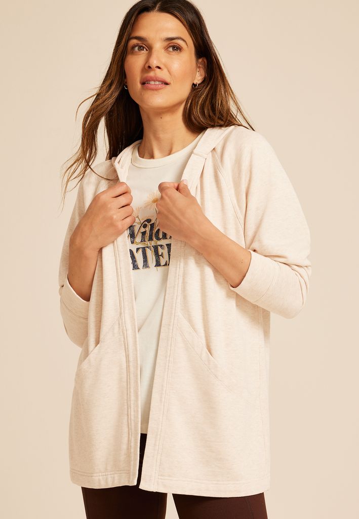 French Terry Hooded Cardigan