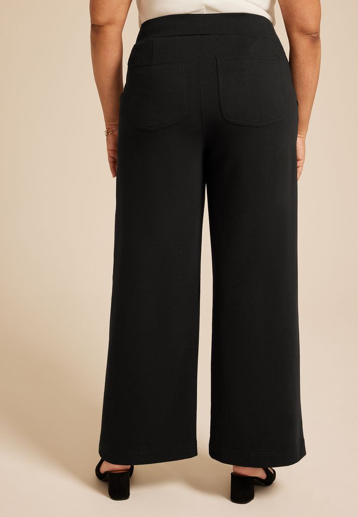 Plus Size Knit High Rise Wide Leg Pant - Image 2