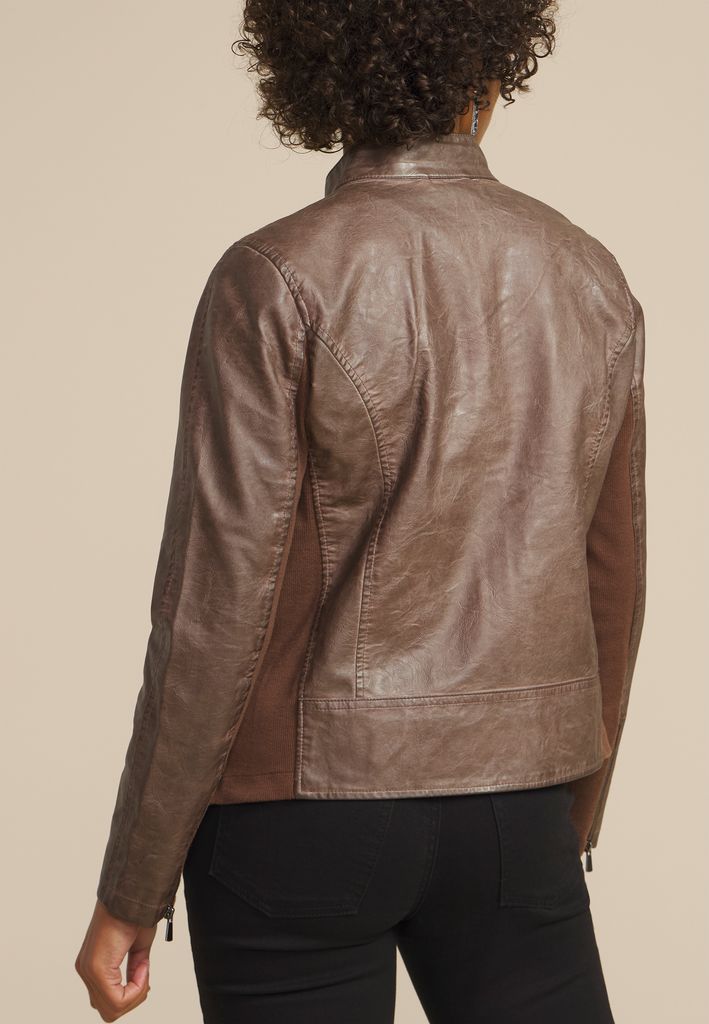 Faux Leather Biker Jacket - Image 2