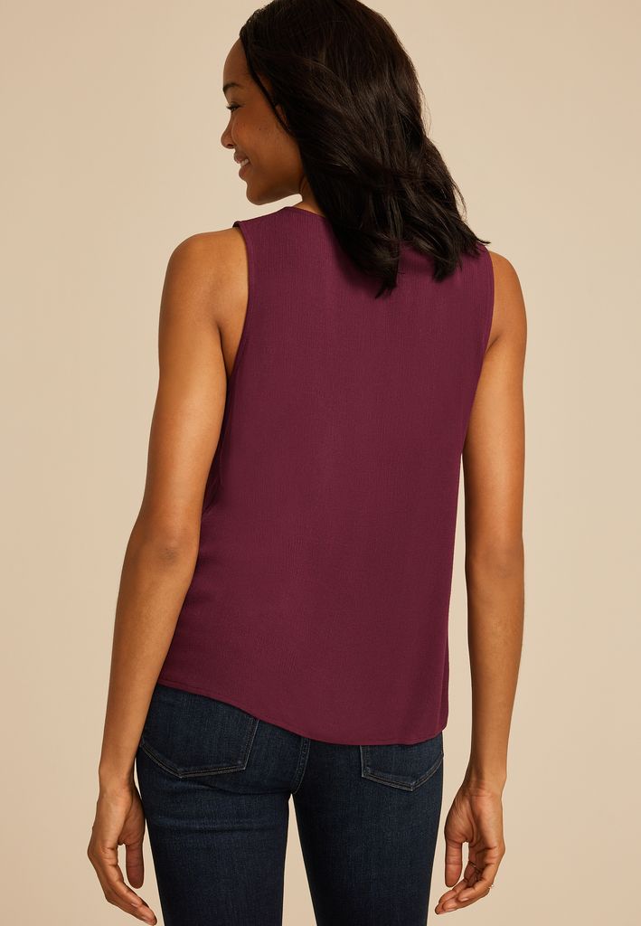 Lace Trim V Neck Tank Top - Image 2