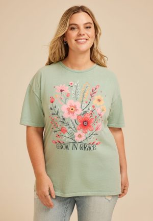 Plus Size Grow In Grace Relaxed Graphic Tee