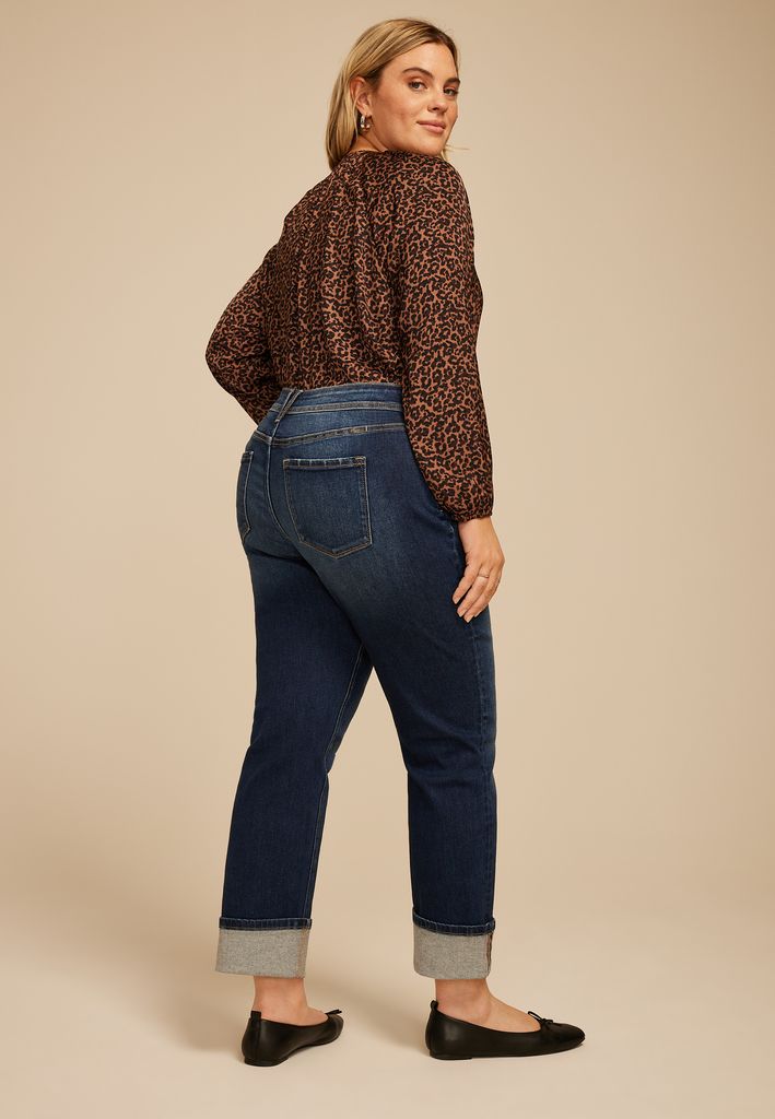 Plus Size KanCan™ High Rise Seamed Pocket Cuffed Hem Straight Jean - Image 2
