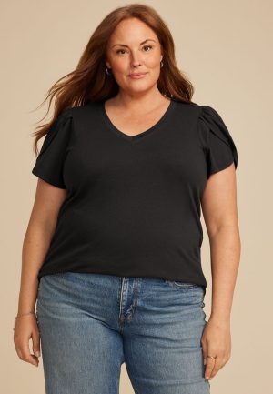 Plus Size 24/7 Holland Tulip Sleeve Tee