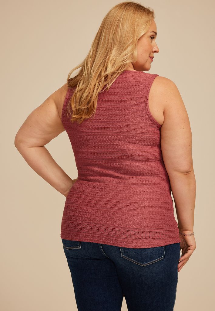 Plus Size Textured Sweater Tank Top - Image 2