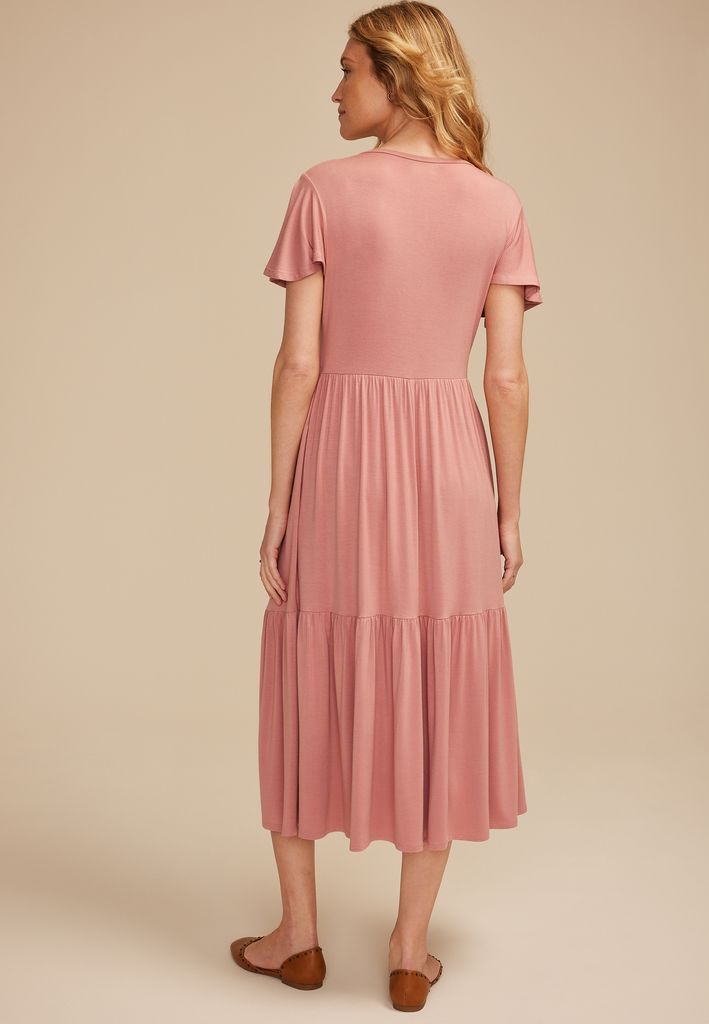 24/7 Flutter Sleeve Midi Dress - Image 2