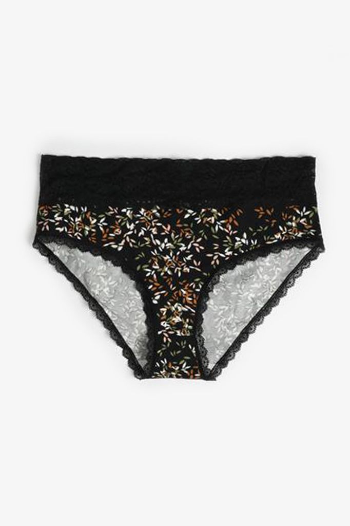 Simply Comfy Cotton Ditsy Leaf Hipster Panty