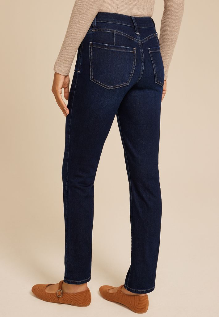 Everflex™ Super Dark High Rise Back Seamed Straight Jean - Image 2