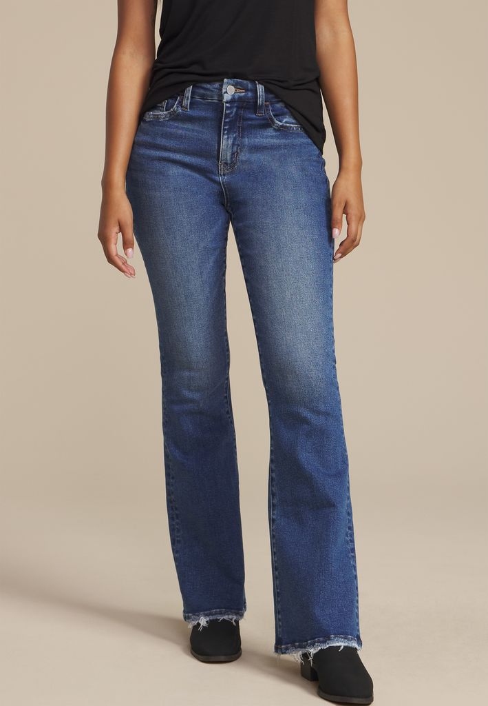 Flying Monkey™ High Rise Frayed Hem Flare Jean